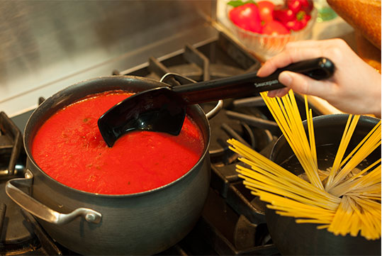 Cooking Spaghetti with Saucepan Chef